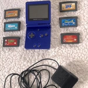 GameBoy Advance SP with 6 games